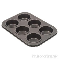 TrueCraftware Six Cup Muffin Pan - Non Stick - Carbon Steel - 10 1/2 X 7 1/2 X 1" - B014RWLFI2